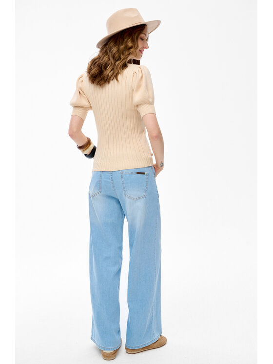 blue shadow blue shadow Sweter Talu Beżowy Regular Fit