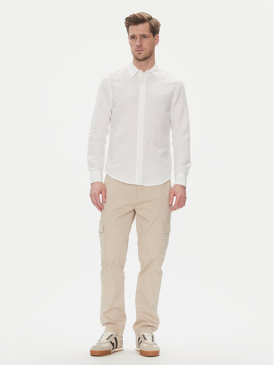 Lee Lee Πουκάμισο Patch 112364230 Λευκό Regular Fit