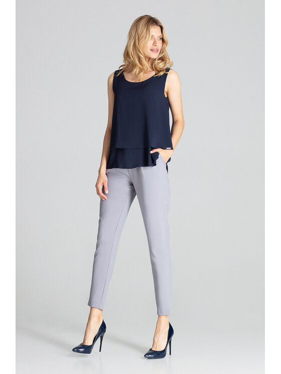 FIGL FIGL Blúzka M679 Tmavomodrá Regular Fit
