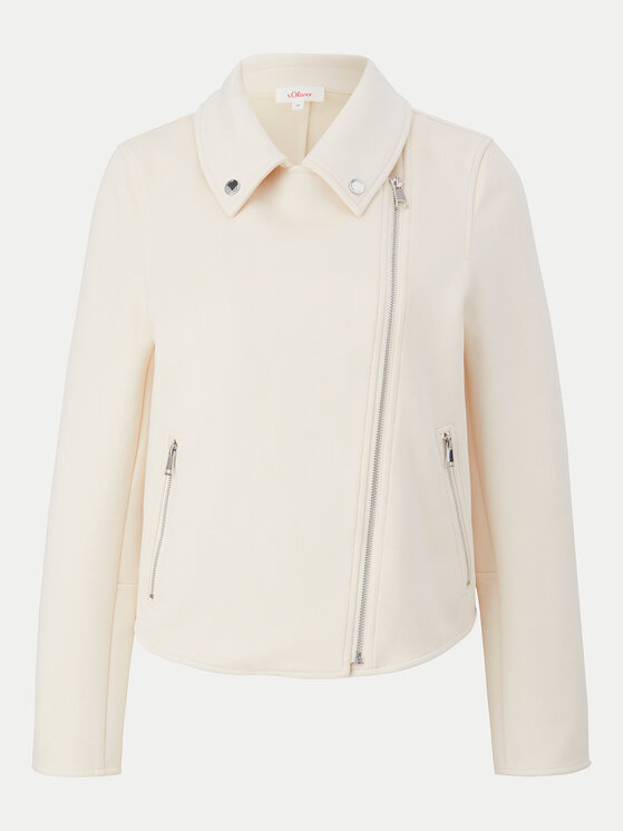 s.Oliver s.Oliver Jacke aus Kunstleder 2141140 Écru Regular Fit