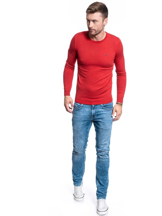 Wrangler Wrangler Maglione CREW KNIT Rosso Regular Fit