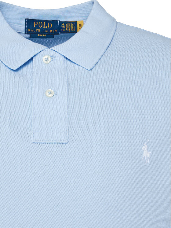 Polo Ralph Lauren Polo Ralph Lauren Тениска с яка и копчета Core Replen 710795080 Светлосиньо Slim Fit