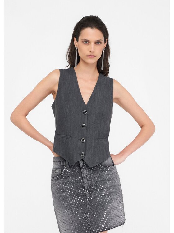 Liu Jo Liu Jo Gilet UF5226D026687457 Grigio Regular Fit