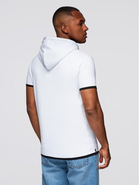 Ombre Ombre T-Shirt OM-TSCT-0256 Biały Regular Fit