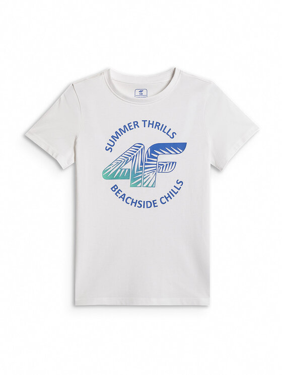 4F 4F T-Shirt BEACHSIDE CHILL Biały Loose Fit