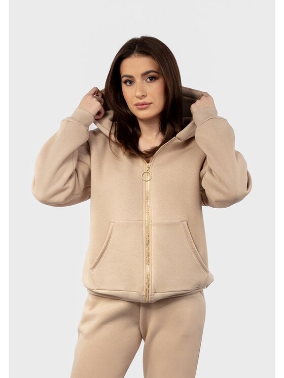 DKaren Sport DKaren Sport Bluza DK-K-B1 Beżowy Classic Fit