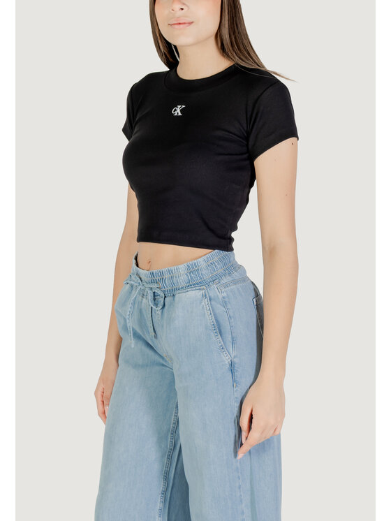 Calvin Klein Jeans Calvin Klein Jeans T-shirt CK RIB BABY TEE Nero Rib Fit