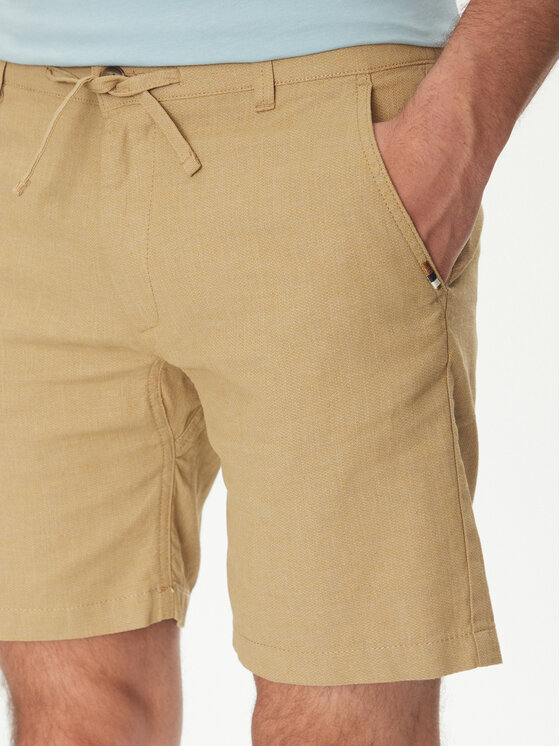 INDICODE INDICODE Szorty materiałowe Inerwilo 70-815 Beżowy Slim Fit