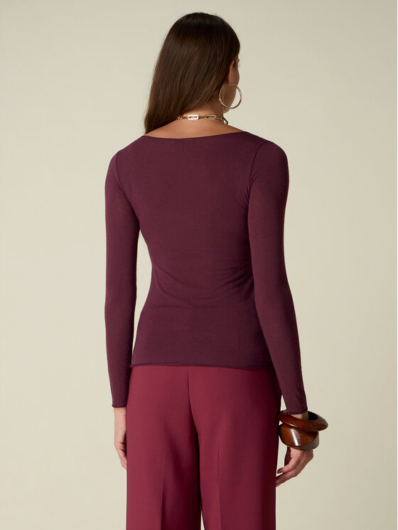 Oltre Oltre Blusa G049J204887N036 Bordeaux Regular Fit