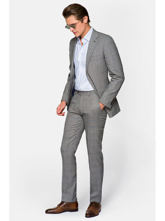 Lancerto Lancerto Garnitur 3 Szary Regular Fit