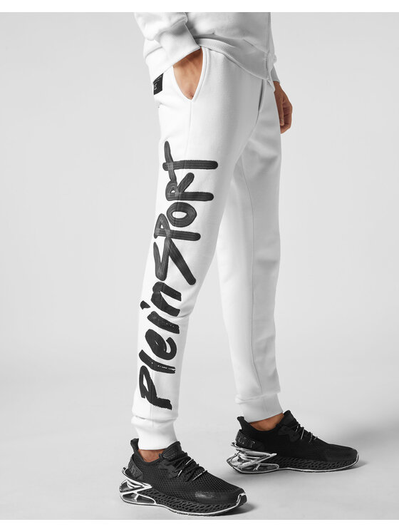 Plein Sport Plein Sport Sada mikina a látkové kalhoty 1669 Bílá Regular Fit