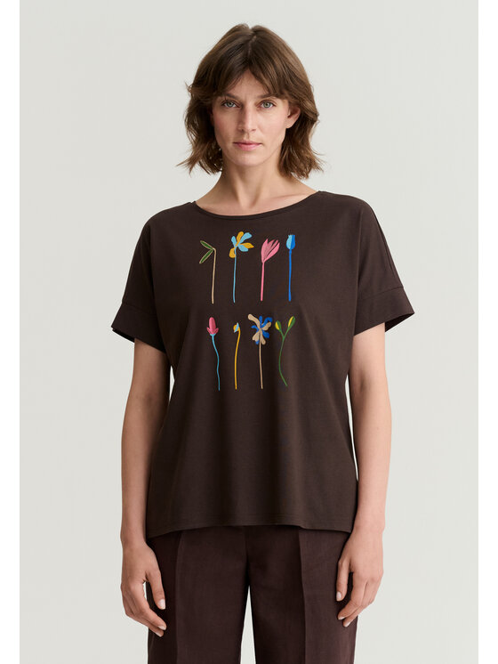 TATUUM TATUUM T-Shirt MONKI Hnědá Classic Fit