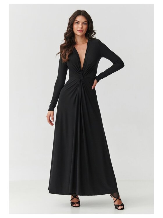 Makadamia Makadamia Sukienka wieczorowa M906 Czarny Loose Fit
