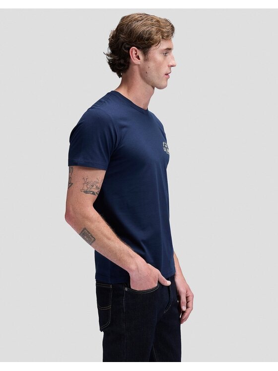 Lee Lee T-Shirt SMALL LOGO TEE Niebieski Regular Fit