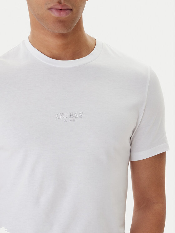 Guess Guess Tričko M2YI72 I3Z14 Biela Slim Fit