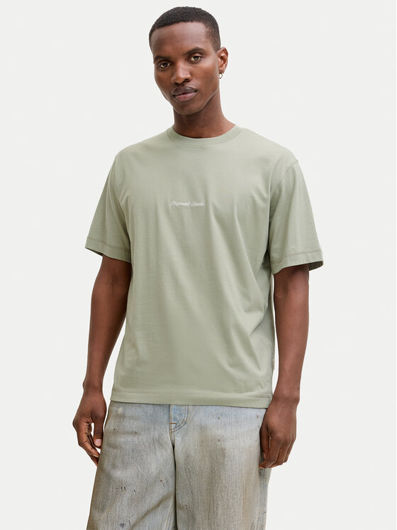 Jack & Jones Jack & Jones Tričko Norrebro Emb 12282892 Zelená Regular Fit