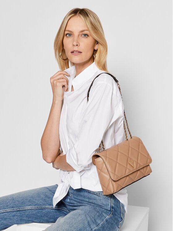 Guess Guess Borsetta Cessily Convertible Xbody Flap HWQG76 79210 Beige