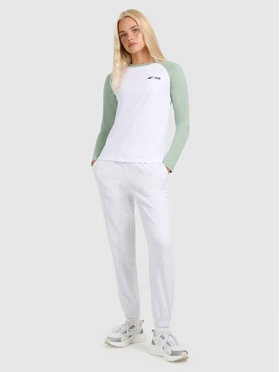4F 4F Longsleeve 4FWAW25TLONF579-42S Zielony Regular Fit