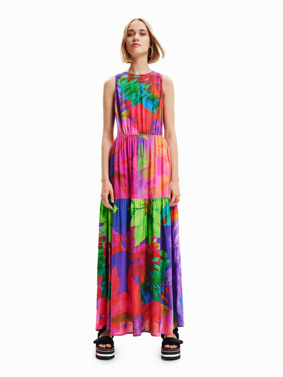 Desigual Rochie de zi Sandall 23SWVW91 Colorat Regular Fit