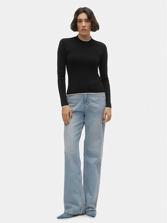 Vero Moda Vero Moda Pulover Flouncy 10299604 Črna Slim Fit