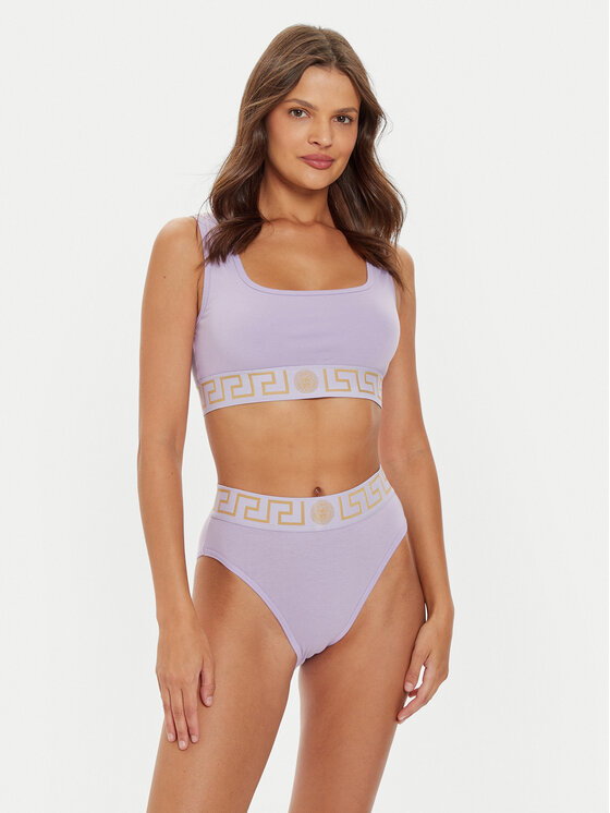 Versace Versace Klasične spodnje hlačke z visokim pasom AUD01050 1A1001 Roza