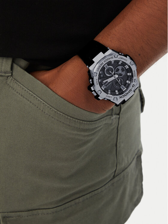 G-Shock G-Shock Zegarek GST-B100-1AER Srebrny
