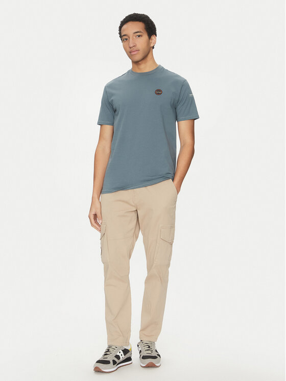 Napapijri Napapijri T-Shirt S-Badge NP0A4I3N Niebieski Regular Fit