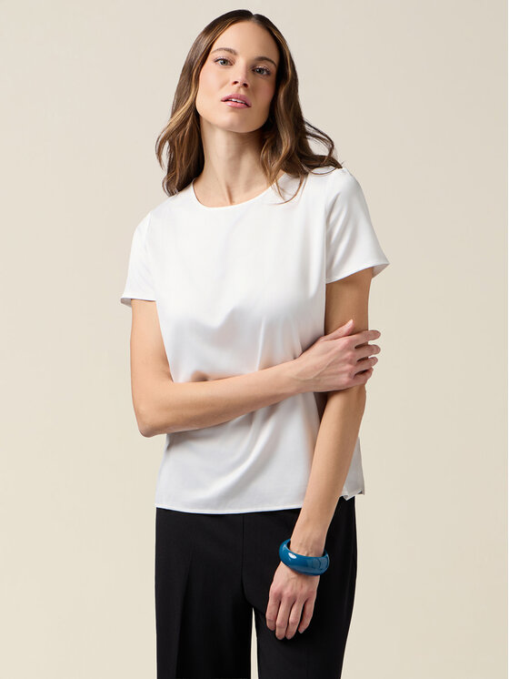 Oltre Oltre T-Shirt G384J104322N011 Biały Regular Fit