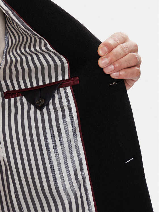 Tommy Hilfiger Tommy Hilfiger Vilnonis paltas MW0MW40768 Juoda Regular Fit