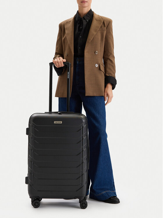 GINO ROSSI GINO ROSSI Srednji kovček C-GIN-M-001-05-BLACK Črna