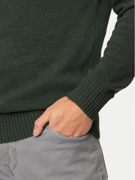 INDICODE INDICODE Sweter Santorino 35-718 Zielony Regular Fit