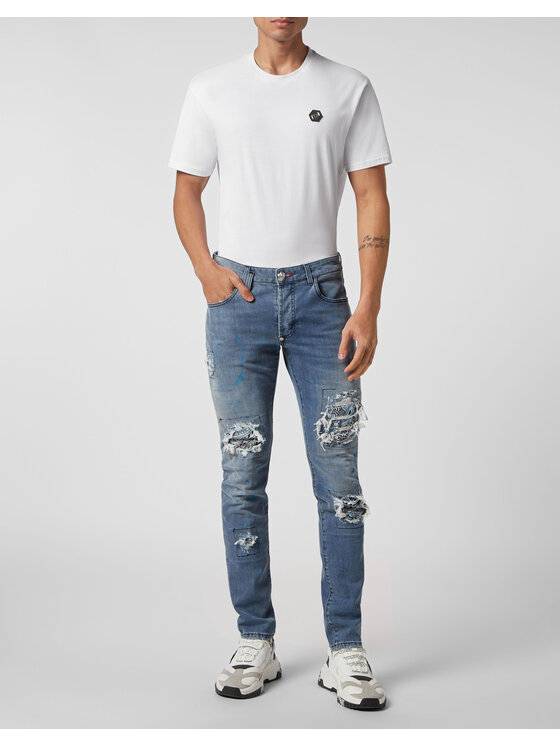 PHILIPP PLEIN PHILIPP PLEIN Jeansy 5635 Světle modrá Straight Leg