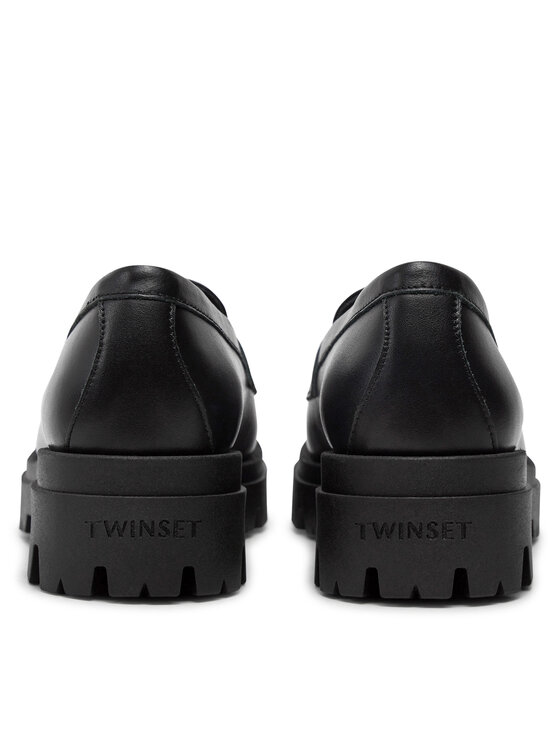 TWINSET TWINSET лоуфъри с дебела подметка Mocassino 242GCJ024 Черен
