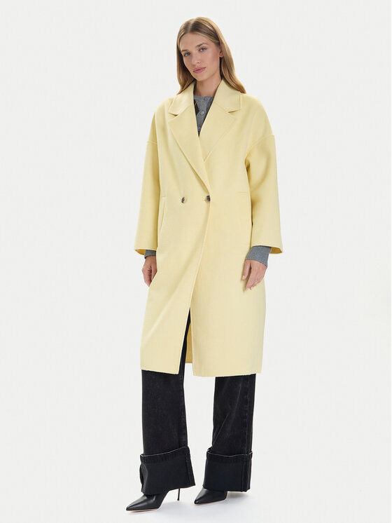 ViCOLO ViCOLO Vuneni kaput TF0003 Žuta Regular Fit
