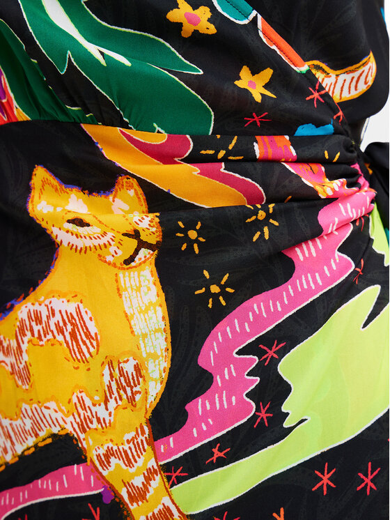 Desigual Desigual Sukienka letnia Selva 24SWMW09 Czarny Regular Fit