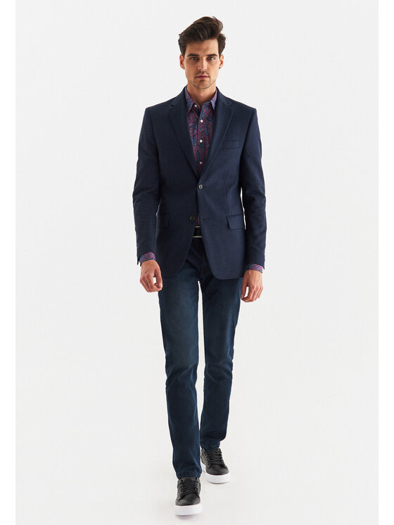 Pako Lorente Pako Lorente Marynarka P22WP-3X-030 Granatowy Slim Fit