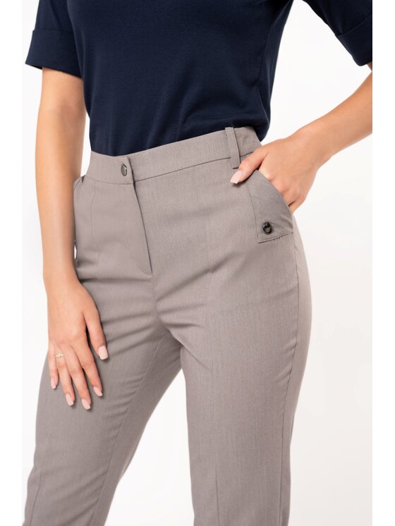 QUIOSQUE QUIOSQUE Dámské kalhoty 3Sm001 Šedá Regular Fit
