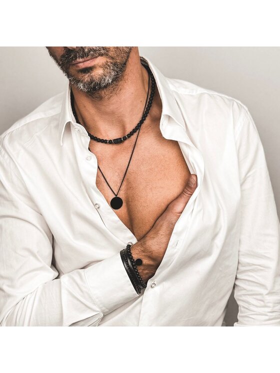 Manoki Manoki Naszyjnik WA762B Czarny