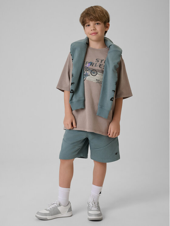 4F 4F T-Shirt T-SHIRT GALLERY Szary Loose Fit