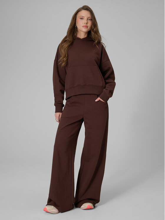 4F 4F Bluza ESSENTIAL 2 Brązowy ciemny Regular Fit