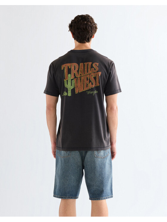 Wrangler Wrangler T-Shirt GRAPHIC TEE Czarny Relaxed Fit