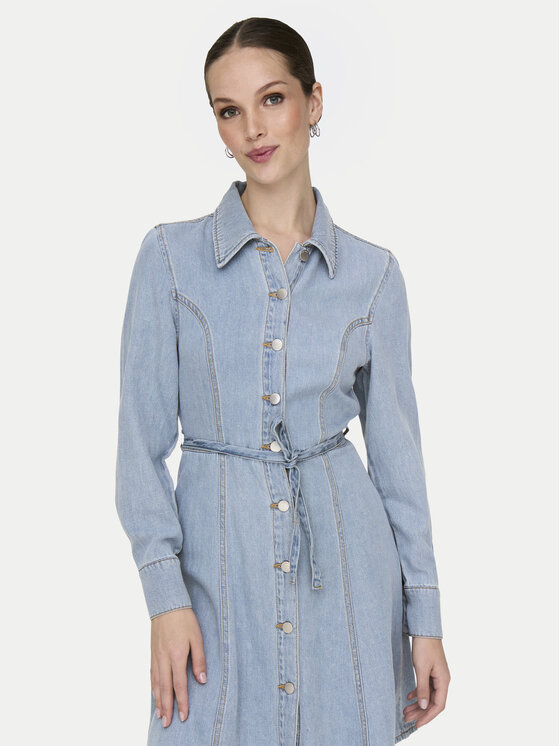 JDY JDY Džínové šaty Kamma 15338892 Světle modrá Standard Fit