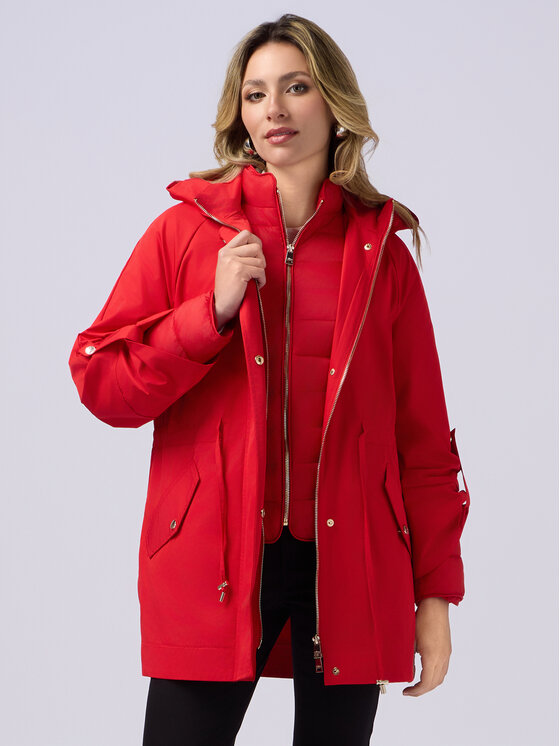 Oltre Oltre Giubbotto piumino F585R001391N016 Rosso Over Fit