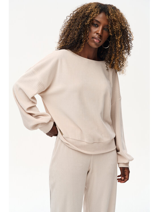 blue shadow blue shadow Bluza Hax Beżowy Regular Fit