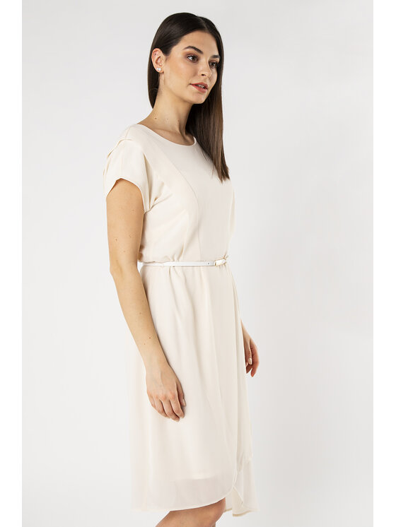 QUIOSQUE QUIOSQUE Sukienka codzienna CREMA DRESS Beżowy Regular Fit