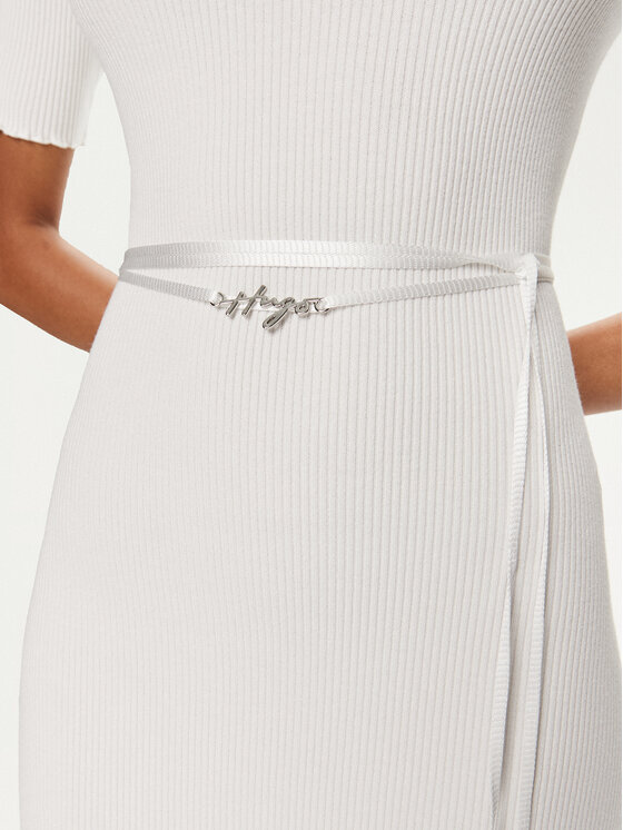 HUGO Hugo Strickkleid Simbly 50514287 Weiß Slim Fit