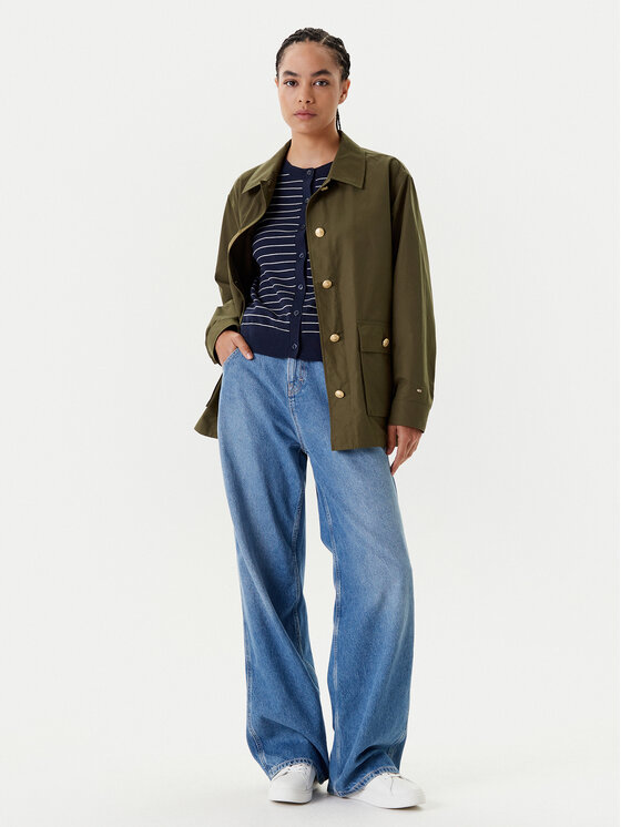 Tommy Hilfiger Tommy Hilfiger Košeľová bunda WW0WW45620 Zelená Regular Fit