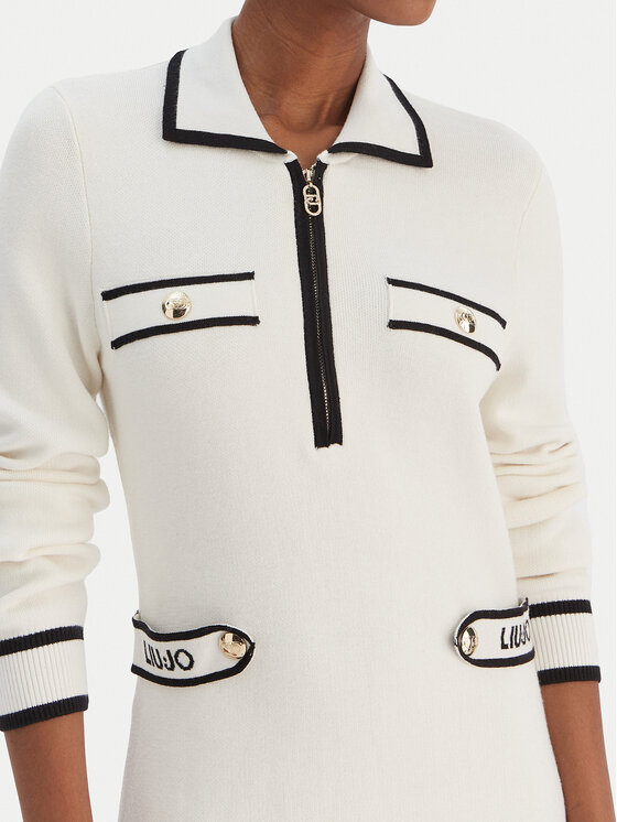 Liu Jo Sport Liu Jo Sport Rochie tricotată TF5251 MS59L Écru Regular Fit