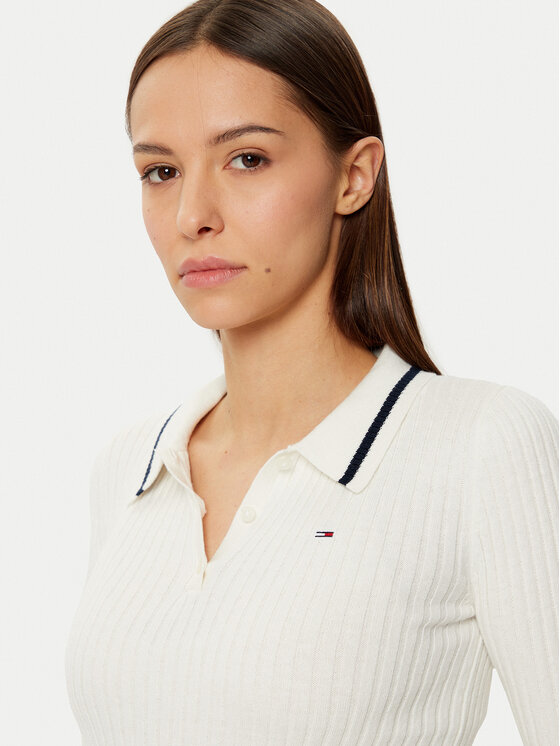 Tommy Jeans Tommy Jeans Džemper DW0DW19887 Écru Slim Fit