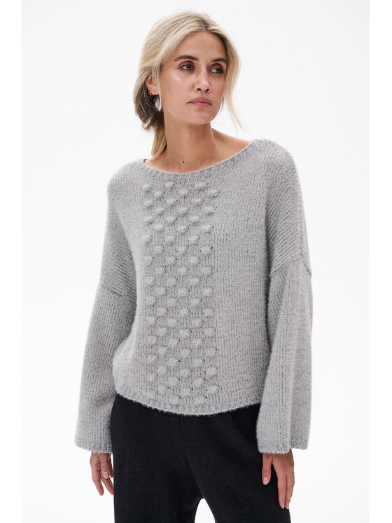 blue shadow blue shadow Sweter Colix Szary Regular Fit